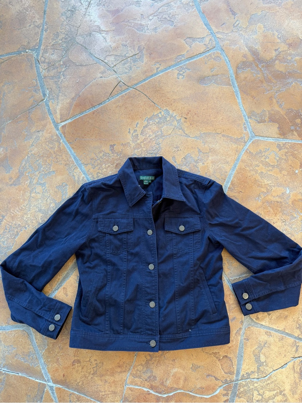 Lauren Jeans Company Ralph Lauren Women’s Blue Button Front Jacket Collared S